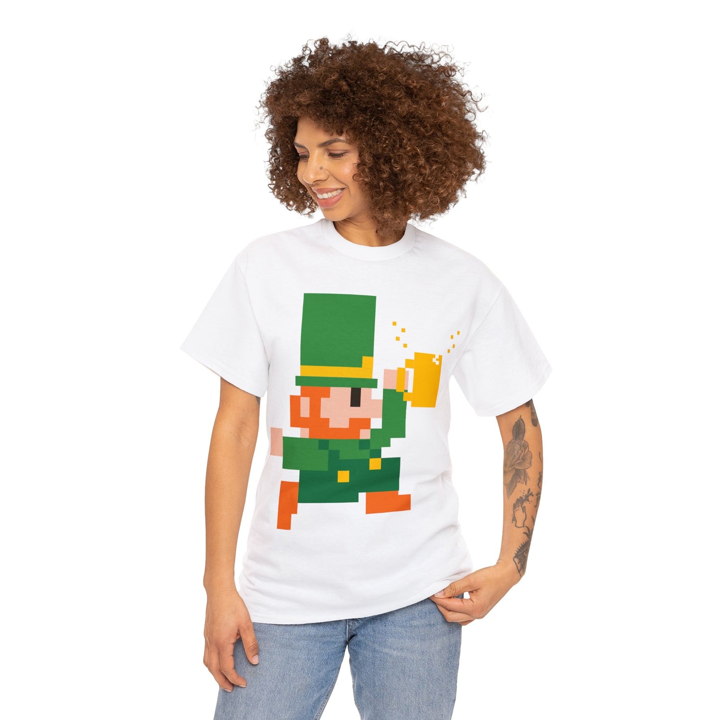 St. Patrick's Day Leprechaun Unisex Heavy Cotton Tee