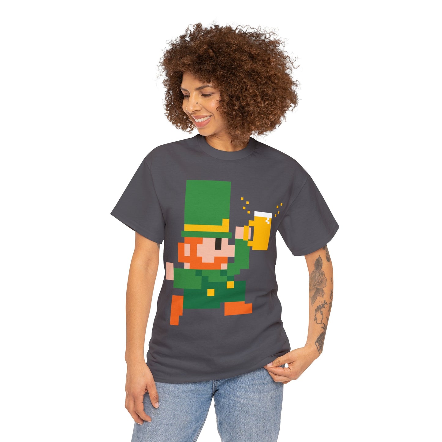 St. Patrick's Day Leprechaun Unisex Heavy Cotton Tee