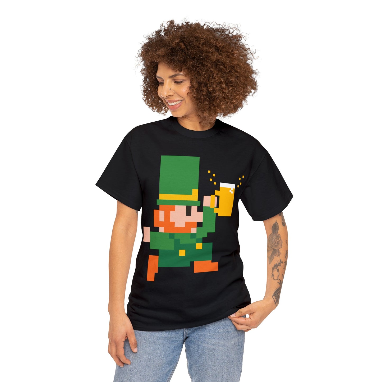 St. Patrick's Day Leprechaun Unisex Heavy Cotton Tee