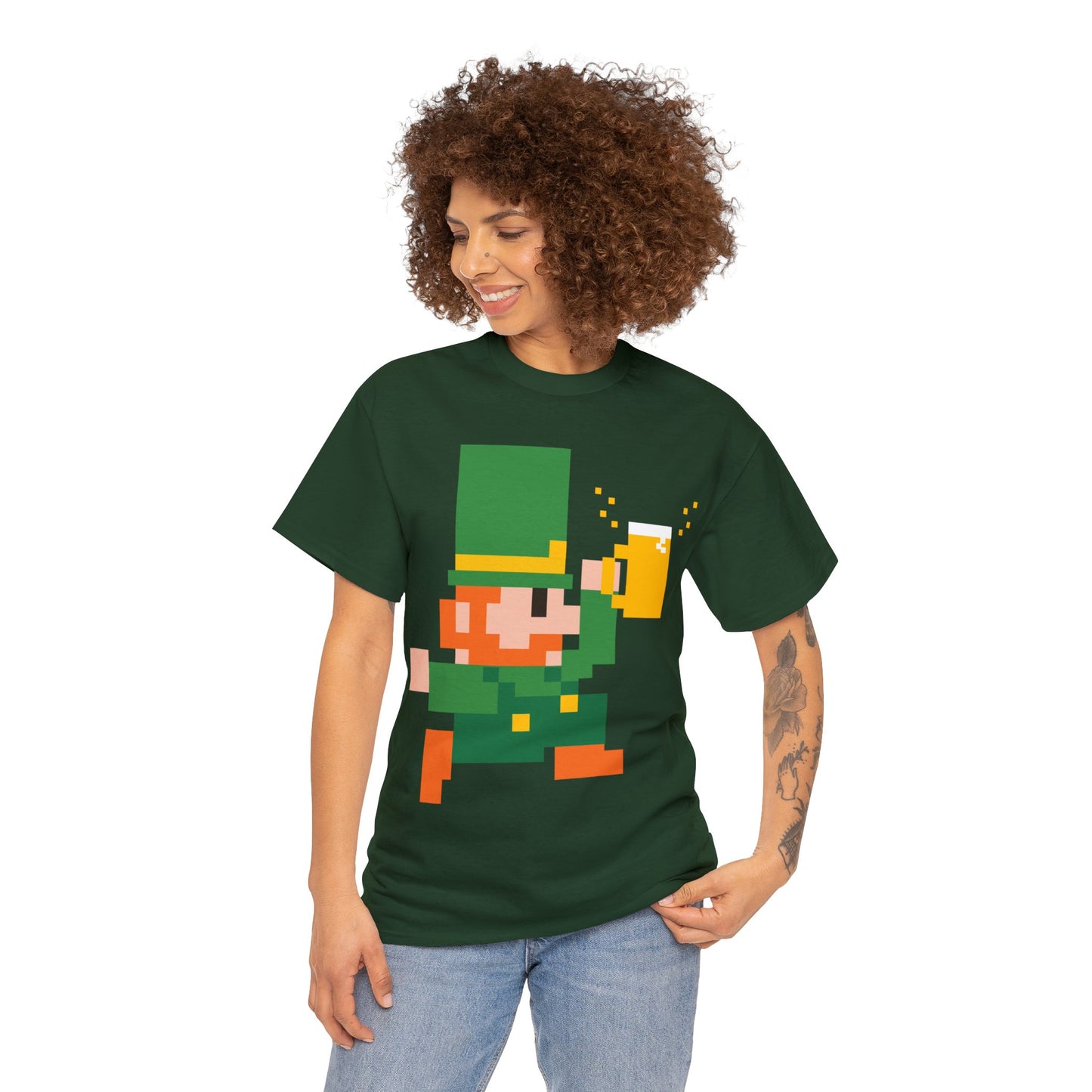 St. Patrick's Day Leprechaun Unisex Heavy Cotton Tee